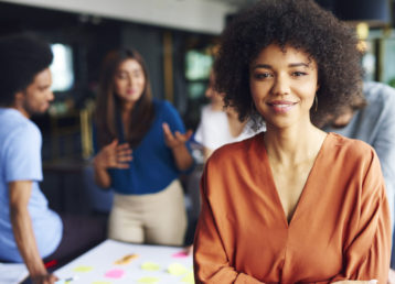 Portrait of African businesswoman leading on this business meeting